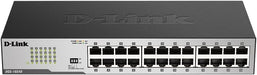 D-Link DGS-1024D, Ethernet Switch, 24 Port Gigabit Unmanaged Fanless Network Hub Desktop or Rack Mountable, 