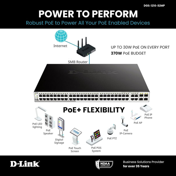  D-Link DGS-1210-52 48 Ports Gigabit Smart Switch