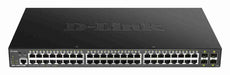 D-Link DGS-1250-52XMP-6KV 48-Port Gigabit Smart Managed PoE+ Switch with 4 10G SFP+Ports 