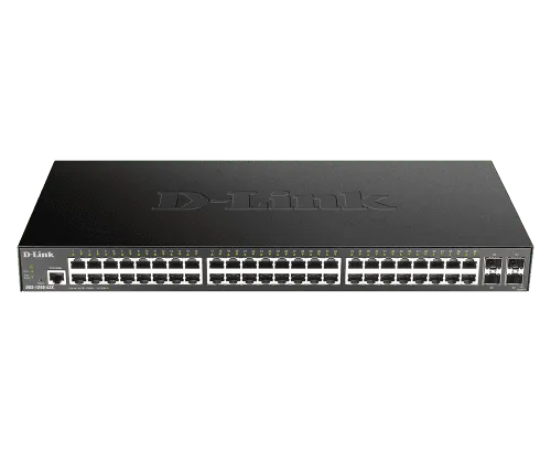 D-Link DGS-1250-52XMP-6KV 48-Port Gigabit Smart Managed PoE+ Switch with 4 10G SFP+Ports 