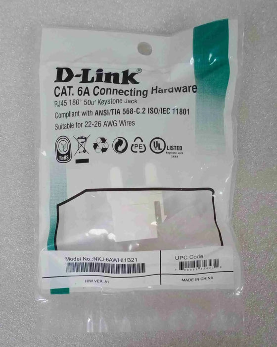 D-Link NKJ-C6WHI1B21 Cat6 UTP Keystone Jack – White