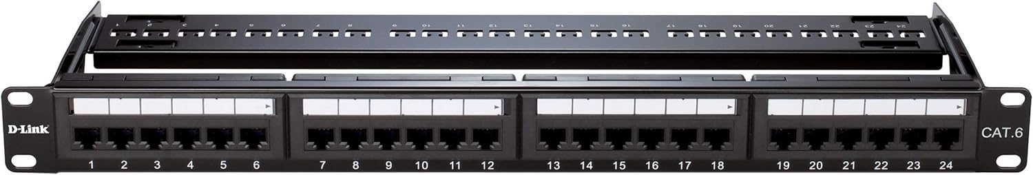  D-Link NPP-C61BLK241 Cat6 24-Port Patch Panel – Fully Loaded, 1U Rackmount