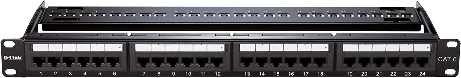  D-Link NPP-C61BLK241 Cat6 24-Port Patch Panel – Fully Loaded, 1U Rackmount