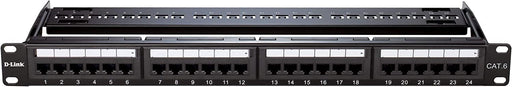  D-Link NPP-C61BLK241 Cat6 24-Port Patch Panel – Fully Loaded, 1U Rackmount