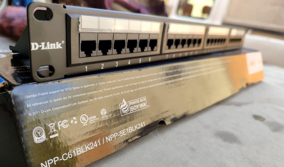  D-Link NPP-C61BLK241 Cat6 24-Port Patch Panel – Fully Loaded, 1U Rackmount