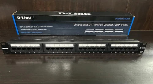  D-Link NPP-C61BLK241 Cat6 24-Port Patch Panel – Fully Loaded, 1U Rackmount