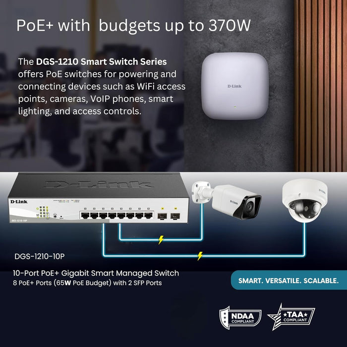 D-Link POE Switch 8 Switch - DGS-1210-10P