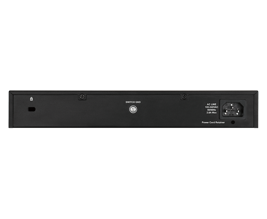 D-Link 10-port 10/100/1000Base-T Long Range 250m PoE+ Smart Switch with 8 PoE ports, 2 SFP ports, 96W PoE Power budget, (802.3af/802.3at support), UK plug - DGS-F1100-10PS-E/B