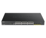 D-Link 24 Ports 10/100/1000 Mbps PoE + 4 Ports 10G SFP+ Smart Managed Switch, 370W PoE budget (EU/UK power plug) - DGS-1250-28XMP