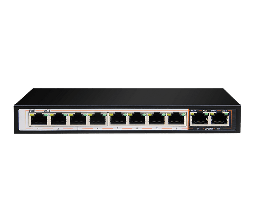 D-Link 8GE PoE+ 2GE Uplink 250m PoE Switch - DGS-1010P-E - Supports 10 port 1Gps with 8 PoE port switch that offers 8 10/100/1000 Mbps PoE ports, 2 10/100/1000Mbps.