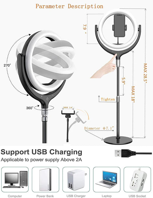 Earldom ET-ZP06 Selfie Ring light LED lamp with stand