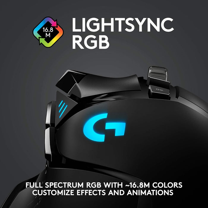 Logitech G502 Lightspeed Wireless Gaming Mouse with Hero 25K Sensor, PowerPlay Compatible, Tunable Weights and Lightsync RGB