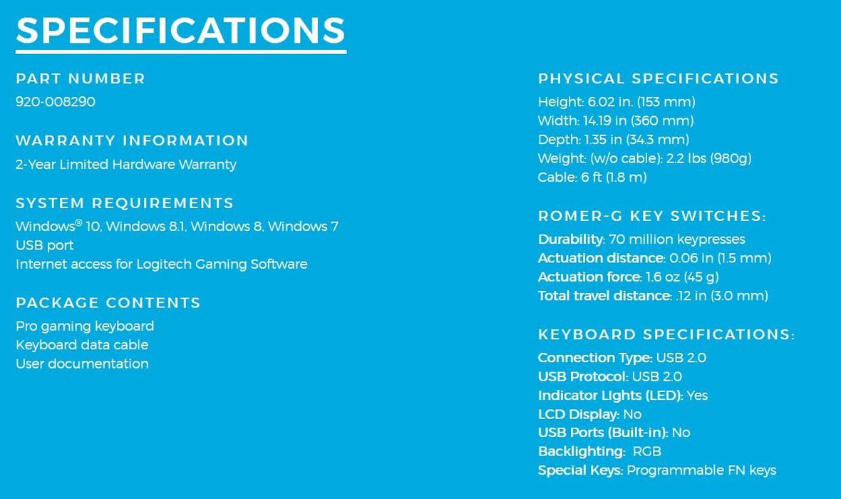 Logitech G Pro Mechanical Keyboard