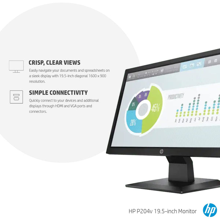 HP P204v 19.5 inch HD Widescreen Monitor