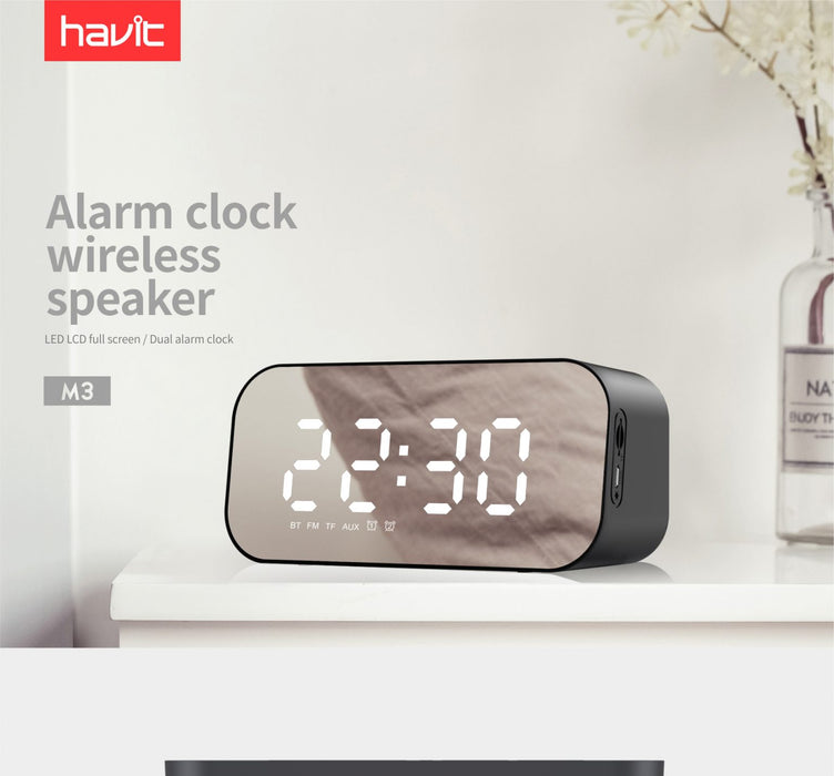 Havit HV-M3 Multi-function digital Portable Alarm Clock Bluetooth Speaker