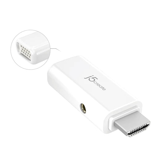 j5create HDMI™ to VGA Video Adapter Converter with Audio compatible with mac and windows - JDA203