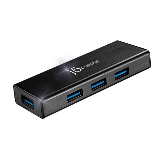 j5create USB™ 3.0 4-Port Mini Hub with power cord - JUH340