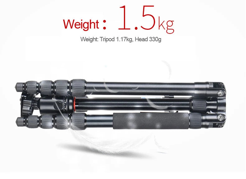 KINGJOY AT-259+QE-0 Professional High Strength Aluminum Lightweight Portable Tripod