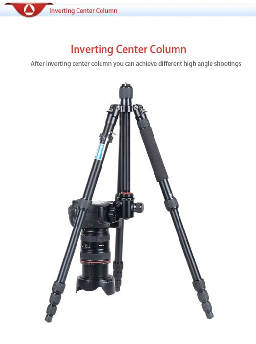 KINGJOY AT-259+QE-0 Professional High Strength Aluminum Lightweight Portable Tripod