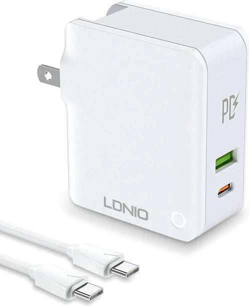 LDNIO 3W Dual USB Ports Fast Charger (A4403C)-Dual USB ports (1A1C), PD+AUTO-ID