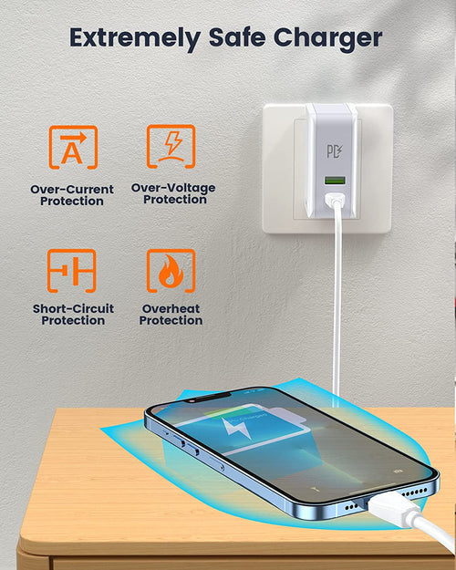 LDNIO 3W Dual USB Ports Fast Charger (A4403C)-Dual USB ports (1A1C), PD+AUTO-ID