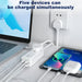 LDNIO SC1418 65W PD Adapter Multifunction Charger Power Extension with Surge Protection, 2 USB-C+ 2USB-A, 2M code