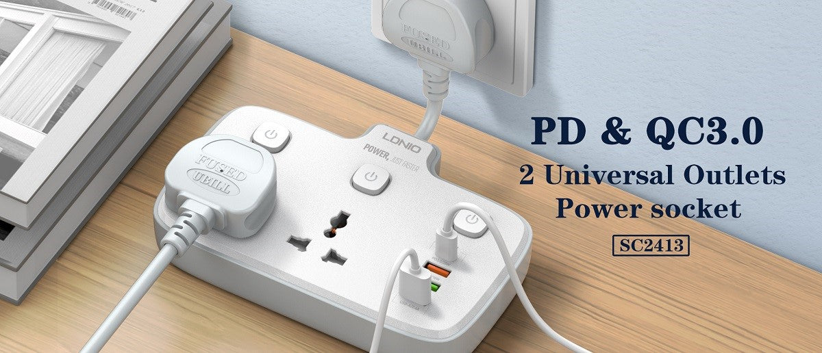 LDNIO SC2413 - Portable Electrical Power Socket - 2500W - 2AC