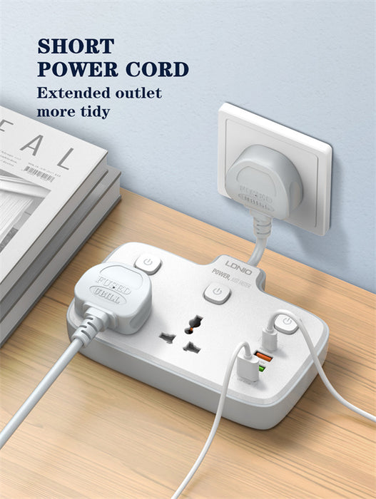 LDNIO SC2413 - Portable Electrical Power Socket - 2500W - 2AC