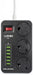 LDNIO SC3604 Power Strip Socket with 3-pin US Plug, 6 USB Charging Ports Wiring Board, 3 Power Socket Ports