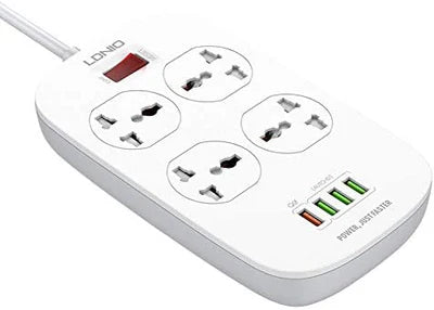 LDNIO SC4407 Smart 2500W Power Extension with 4 Power Sockets and 18W 4 USB Ports 