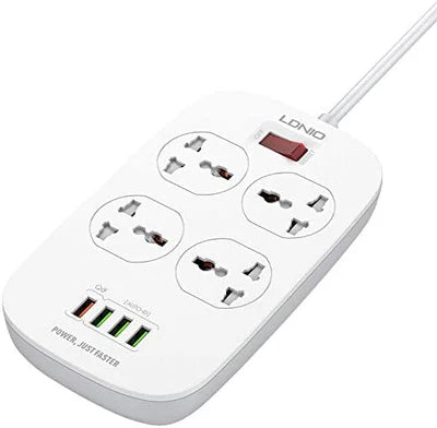 LDNIO SC4407 Smart 2500W Power Extension with 4 Power Sockets and 18W 4 USB Ports 