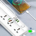 LDNIO SC5415 Universal Fast Charging Power Strip Extension with 5 Ac Outlets & 4USB Charging Ports, 2m Cable PD 2500W Power Socket with Surge Protectors