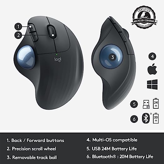 Logitech Ergo M575 Wireless Trackball for Business.