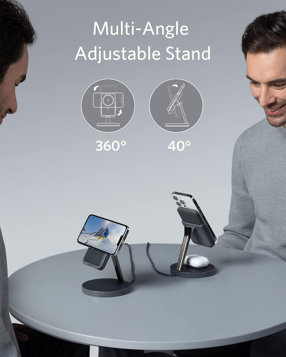 Anker Wireless Charger (MagGo), 633 2-in-1 Wireless Detachable Portable Charging Station