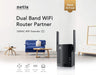 Netis E3 AC1200 Wireless Dual Band Range WiFi Extender with WPS One Button Setup, 2 High Gain Antennas and Wired Expansion Port