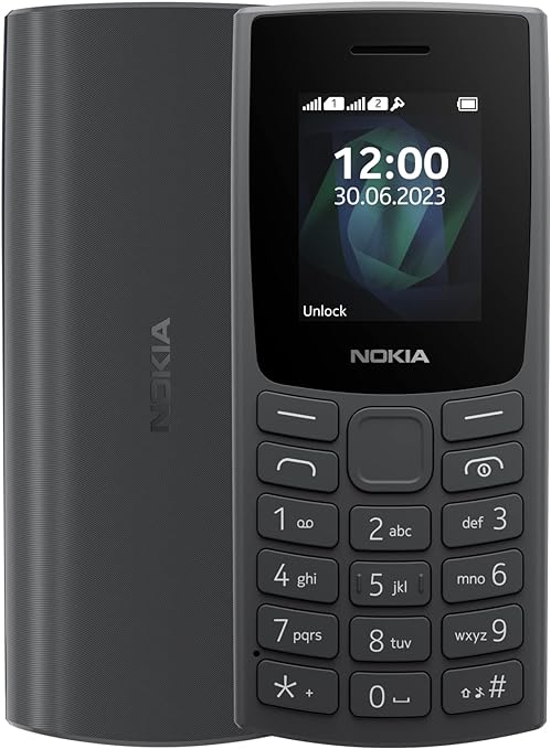 Nokia 105 Dual SIM Phone - up to 12 hours of talk time or 22 days of standby from a single charge.