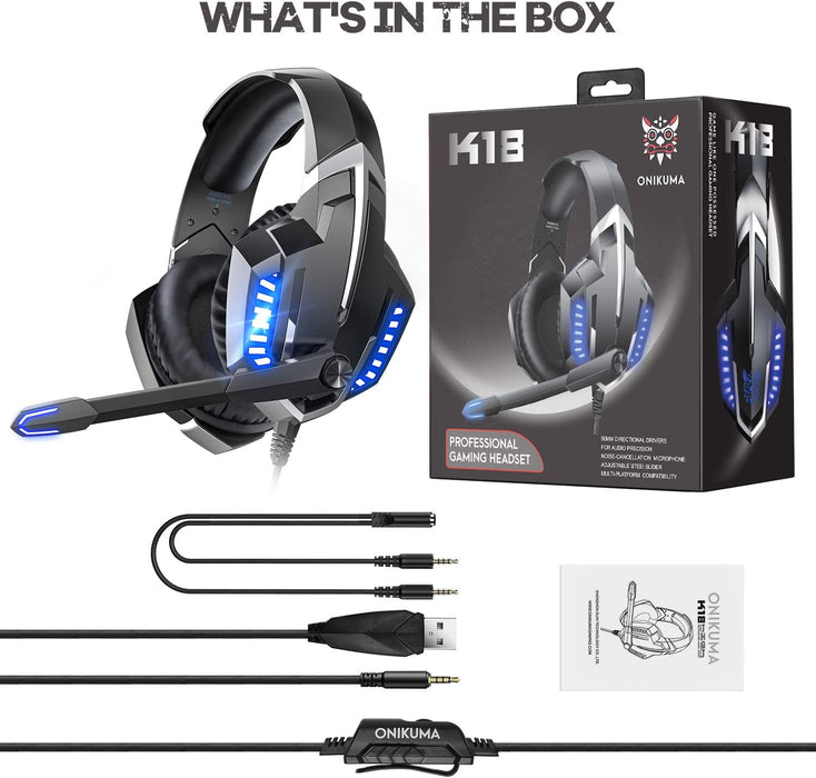 Onikuma K18 Wired Gaming Headset with Led Light