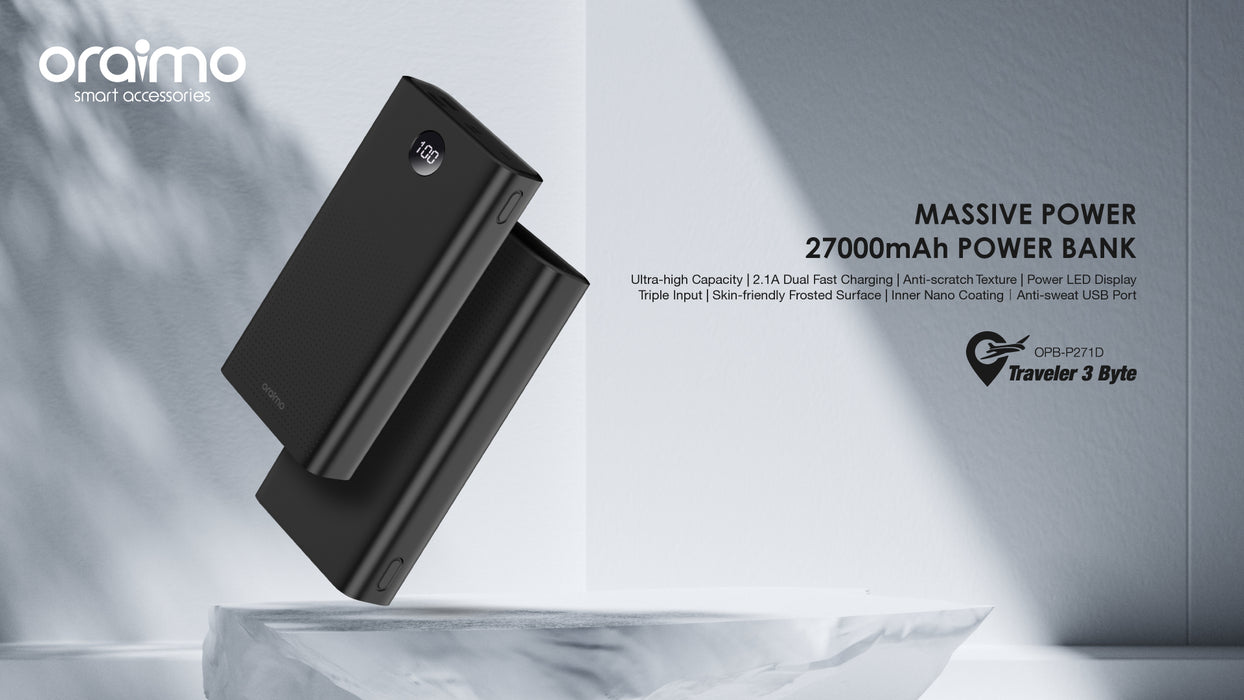 Oraimo Traveler 3 Byte 27000mAh Massive Power Bank (OPB-P271D)