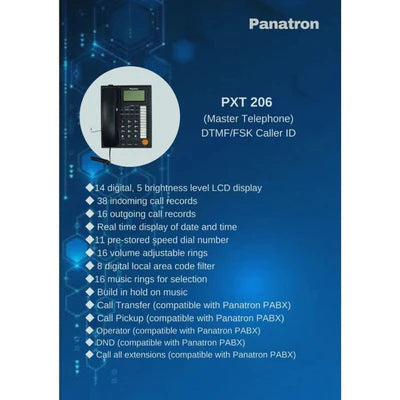 Panatron PXT206 Master Telephone DTMF/FSK Caller ID