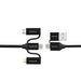 Promate 6-in-1 Hybrid Multi-Connector Cable for Charging & Data Transfer(PentaPower)-60W Power Delivery USB-C to USB-C, Micro-USB, USB-C, Lightning connector