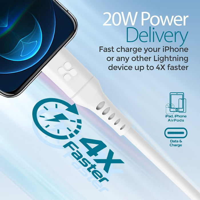 Promate 20W Power Delivery Fast Charging USB-C to Lightning 3M Cable (PowerLink-300)