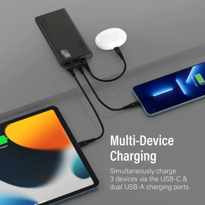 Promate 10000mAh Compact Smart Charging Power Bank with Dual USB-A & USB-C Output (Bolt-10Pro)