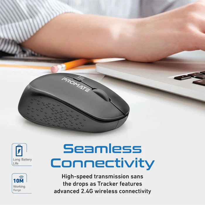 Promate 1600DPI MaxComfort Ergonomic Wireless Mouse (Tracker)