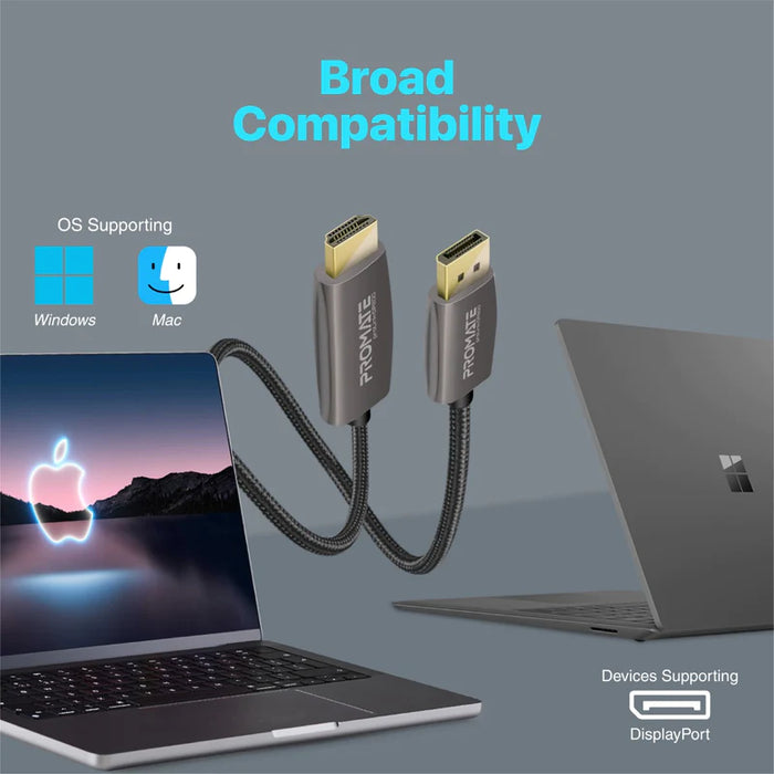 Promate 4K@60Hz High-Definition DisplayPort to HDMI Cable 2M (ProLink-DP200)