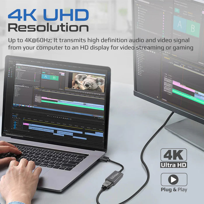 Promate 4K@60Hz High Definition DisplayPort to HDMI Adapter (MediaLink-DP)