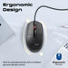 Promate CM-1200 Ergonomic Design Wired Optical Mouse