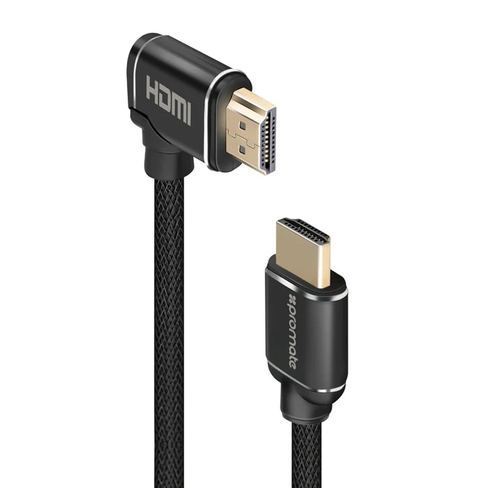 Promate HDMI (Male)- Right Angle 4K HDMI (Male) Nylon Cable, 1.5m Length (ProLink4K1-150)