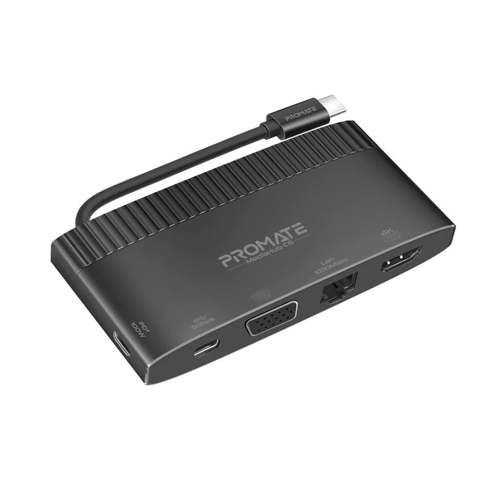 Promate MediaHub-C6 6-in-1 Highly Versatile Super Speed USB-C Media Hub