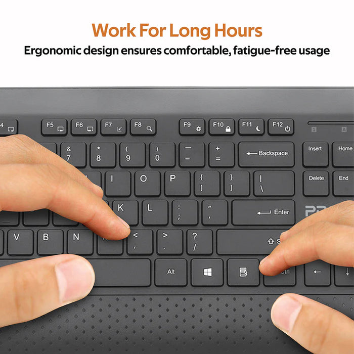 Promate ProCombo-10 Ergonomic Comfortable Keyboard & Mouse Combo with Palm Rest