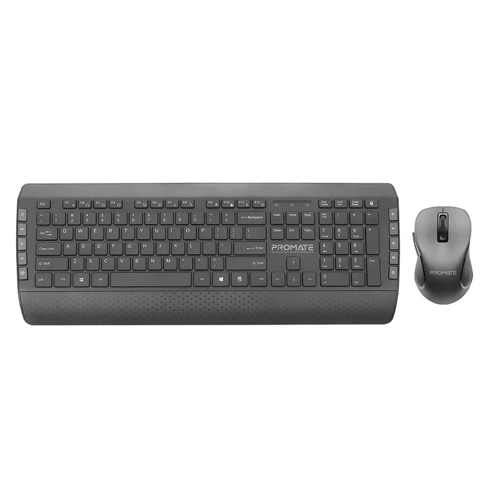 Promate ProCombo-10 Ergonomic Comfortable Keyboard & Mouse Combo with Palm Rest